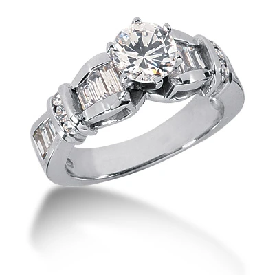 14K White Gold Diamond Designer Engagement Ring Set 2.01ct 4 14K White Gold Diamond Designer Engagement Ring Set 2.01ct - Image 2