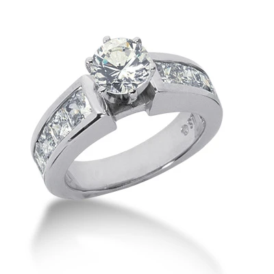 14K White Gold Diamond Designer Engagement Ring Set 2.78ct Band: 4.85mm, Eng.: 5.05mm 3 14K White Gold Diamond Designer Engagement Ring Set 2.78ct Band: 4.85mm, Eng.: 5.05mm