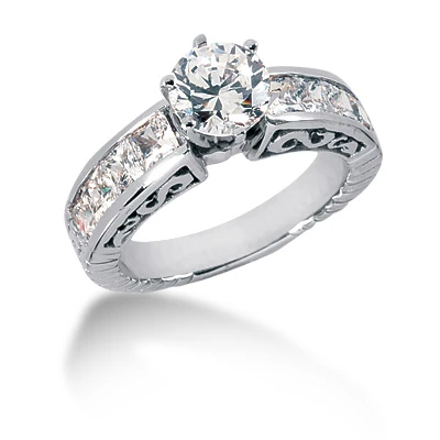 14K White Gold Handmade Diamond Designer Engagement Ring Set 3.02ct 3 14K White Gold Handmade Diamond Designer Engagement Ring Set 3.02ct