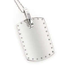 14K White Gold Diamond Dog Tag Military Pendant 0.70ct 10 14K White Gold Diamond Dog Tag Military Pendant 0.70ct -Its Hot Jewelry Shop 14k gold diamond dog tag military pendant 070ct p 6989 backwh
