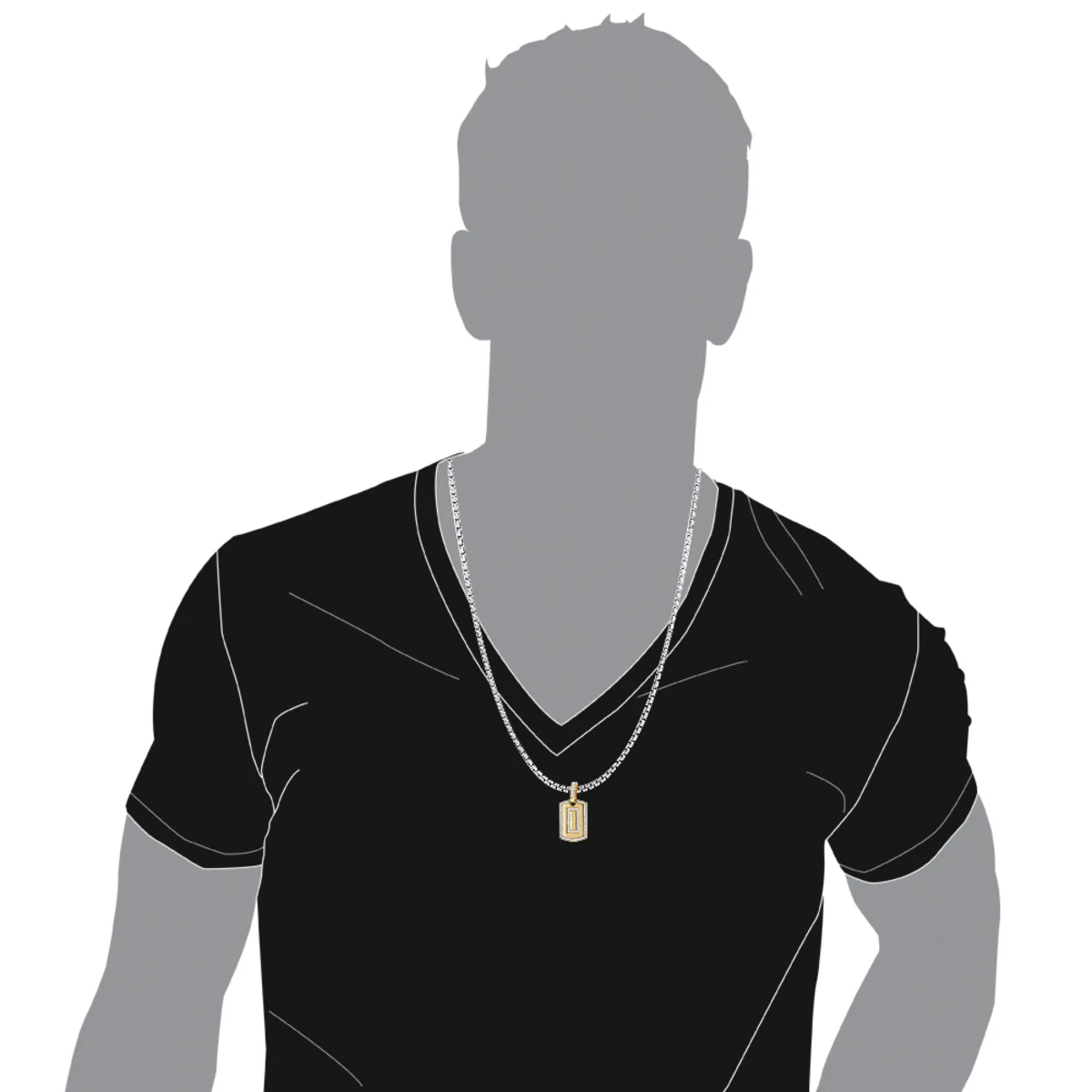 Small 14K Yellow Gold Diamond Dog Tag Pendant Round Diamonds 0.87ct 7 Small 14K Yellow Gold Diamond Dog Tag Pendant Round Diamonds 0.87ct - Image 5