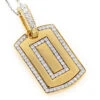 Small 14K Yellow Gold Diamond Dog Tag Pendant Round Diamonds 0.87ct -Its Hot Jewelry Shop 14k gold diamond dog tag pendant round diamonds 087ct p 244 ye