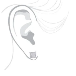 14K White Gold Diamond Earring For Men Single Stud Princess Round Diamonds 0.5ct -Its Hot Jewelry Shop 14k gold diamond earring for men single stud princess round diamonds 0 5ct bodwh