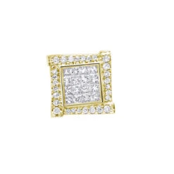 14K White Gold Diamond Earring For Men Single Stud Princess Round Diamonds 0.5ct -Its Hot Jewelry Shop 14k gold diamond earring for men single stud princess round diamonds 0 5ct ye