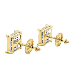 14K Yellow Gold Diamond Earrings Princess Cut Diamonds 0.65ct -Its Hot Jewelry Shop 14k gold diamond earrings princess cut diamonds 065ct p 22469 backye