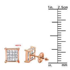 14K Yellow Gold Diamond Earrings Princess Cut Diamonds 0.65ct -Its Hot Jewelry Shop 14k gold diamond earrings princess cut diamonds 065ct p 22469 rulerro