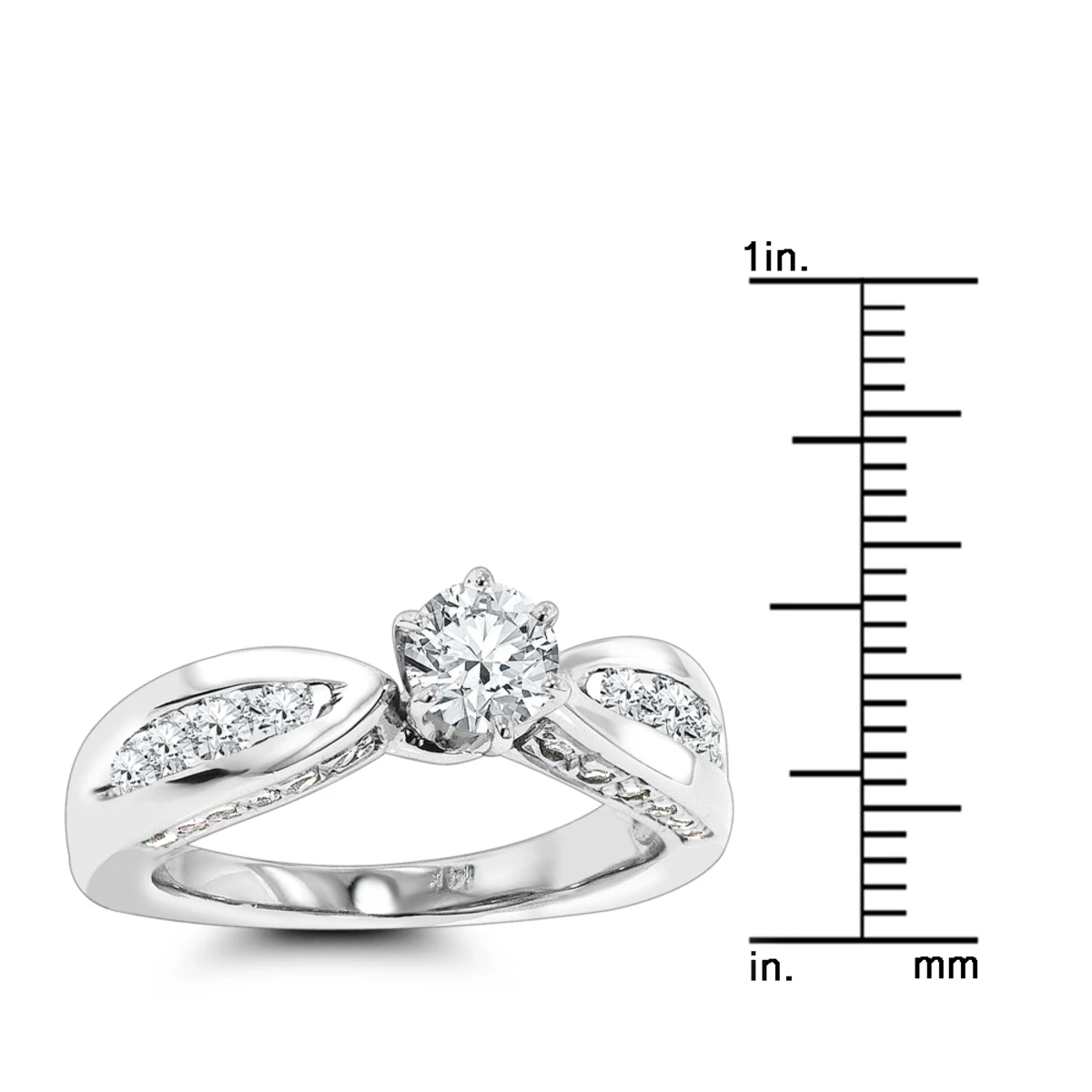 Affordable Round Cut Diamond Engagement Ring 1.24ct 14K White Gold 8 Affordable Round Cut Diamond Engagement Ring 1.24ct 14K White Gold - Image 6