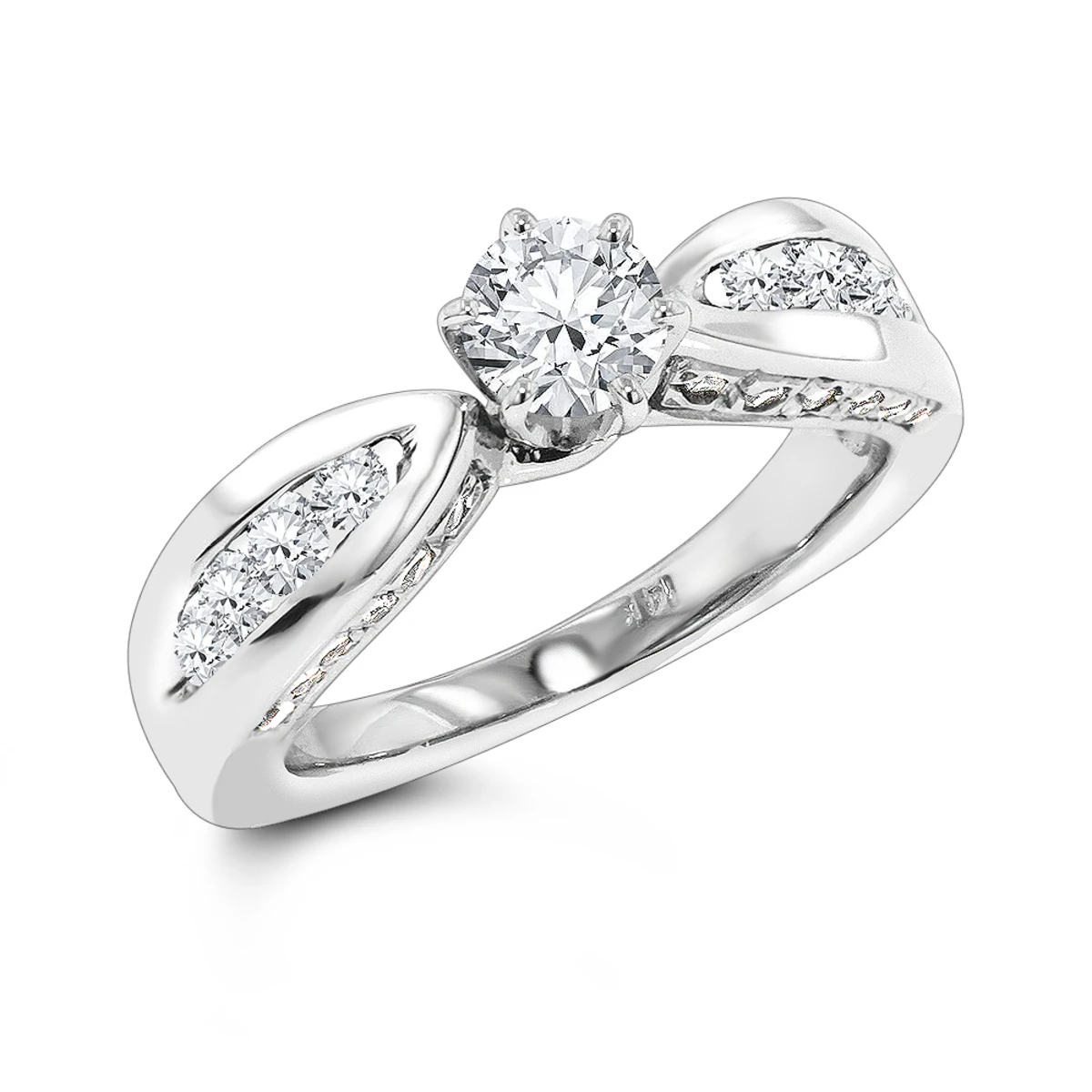 Affordable Round Cut Diamond Engagement Ring 1.24ct 14K White Gold 3 Affordable Round Cut Diamond Engagement Ring 1.24ct 14K White Gold