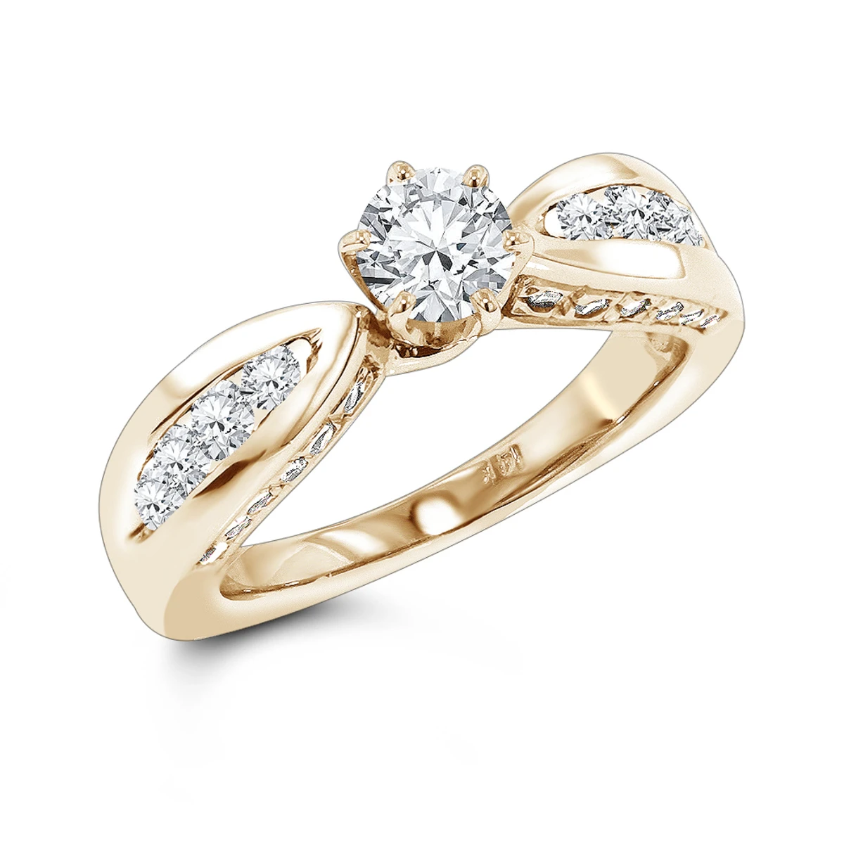 Affordable Round Cut Diamond Engagement Ring 1.24ct 14K White Gold 4 Affordable Round Cut Diamond Engagement Ring 1.24ct 14K White Gold - Image 2