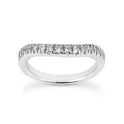 14K White Gold Handmade Diamond Engagement Ring Band 0.28ct