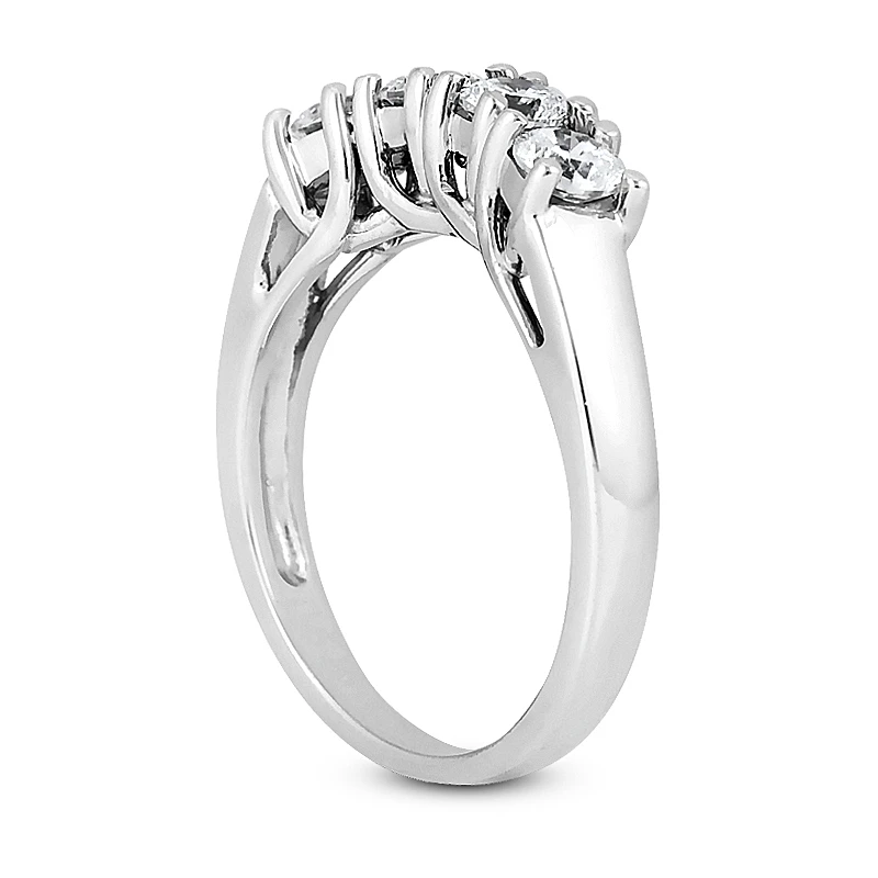 Thin 14K White Gold Diamond Engagement Ring Band 0.48ct 6 Thin 14K White Gold Diamond Engagement Ring Band 0.48ct - Image 4
