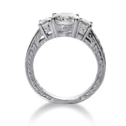 14K White Gold 3 Stone Prong Set Diamond Engagement Ring Mounting 0.14ct -Its Hot Jewelry Shop 14k gold diamond engagement ring mounting 014ct p 25502 additional white
