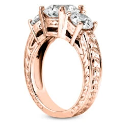 14K White Gold 3 Stone Prong Set Diamond Engagement Ring Mounting 0.14ct -Its Hot Jewelry Shop 14k gold diamond engagement ring mounting 014ct p 25502 back rose 20220426