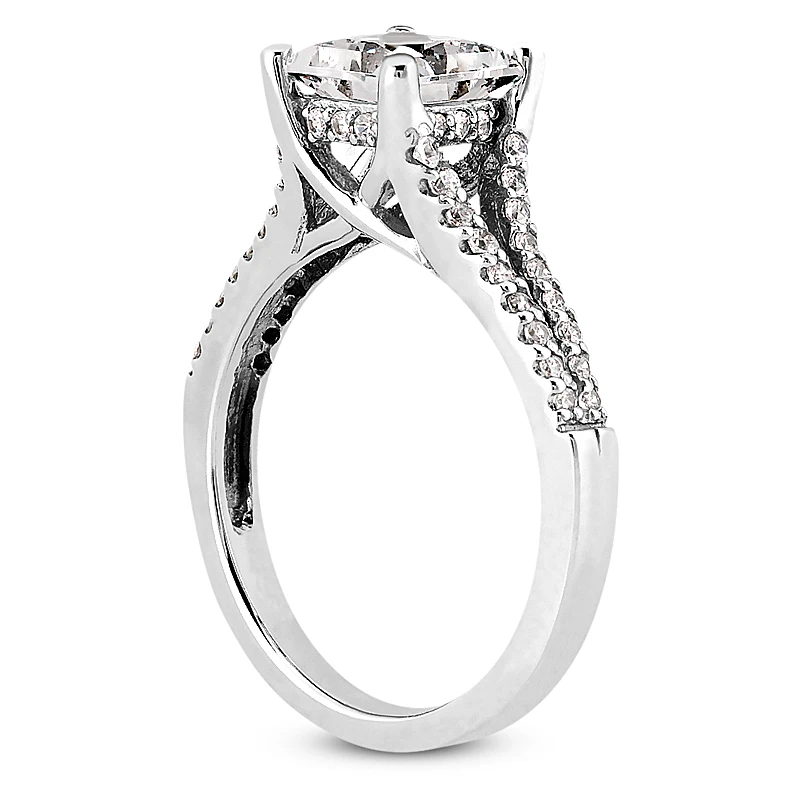 14K White Gold Diamond Handmade Engagement Ring Mounting 0.22ct 6 14K White Gold Diamond Handmade Engagement Ring Mounting 0.22ct - Image 4