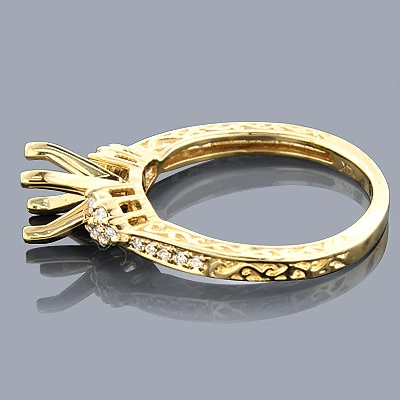 14K Yellow Gold Diamond Engagement Ring Mounting 0.25ct 4 14K Yellow Gold Diamond Engagement Ring Mounting 0.25ct - Image 2