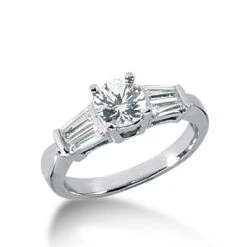 14K White Gold Diamond Authentic Engagement Ring Mounting 0.56ct