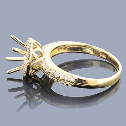 Halo 14K Yellow Gold Diamond Engagement Ring Mounting 0.60ct -Its Hot Jewelry Shop 14k gold diamond engagement ring mounting 060ct p 40076back