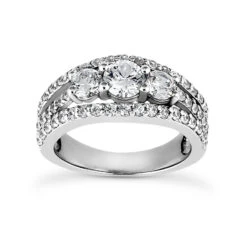 14K White Gold Diamond Engagement Ring Mounting 0.70ct 6.8mm