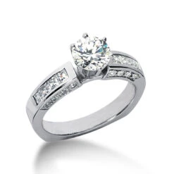 14K White Gold Diamond Engagement Ring Mounting 0.80ct 3.64mm