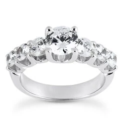 14K White Gold Diamond Engagement Ring Mounting 0.80ct 3.90mm