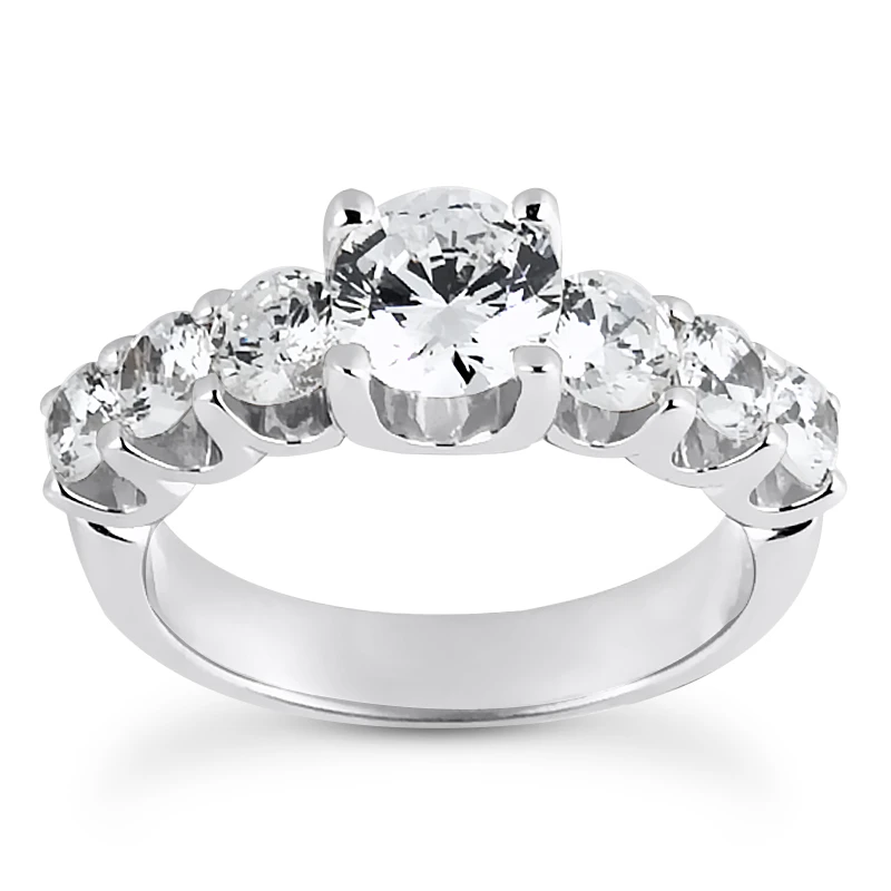 14K White Gold Diamond Engagement Ring Mounting 0.80ct 3.90mm 3 14K White Gold Diamond Engagement Ring Mounting 0.80ct 3.90mm