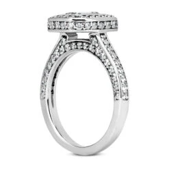 Halo 14K White Gold Diamond Engagement Ring Mounting 0.94ct -Its Hot Jewelry Shop 14k gold diamond engagement ring mounting 094ct p 23823 back white 20220426