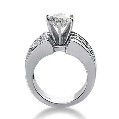 14K White Gold Diamond Engagement Ring Mounting 1.14ct 4 14K White Gold Diamond Engagement Ring Mounting 1.14ct - Image 2