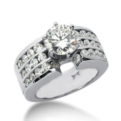 14K White Gold Diamond Engagement Ring Mounting 1.14ct