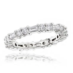 14K White Gold Diamond Eternity Band 1.44ct 16 Stones
