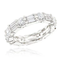 14K Yellow Gold Round & Baguette Diamond Eternity Band 4mm Wide 2.96ct 8 14K Yellow Gold Round & Baguette Diamond Eternity Band 4mm Wide 2.96ct -Its Hot Jewelry Shop 14k gold diamond eternity band 296ct p 24948 wh