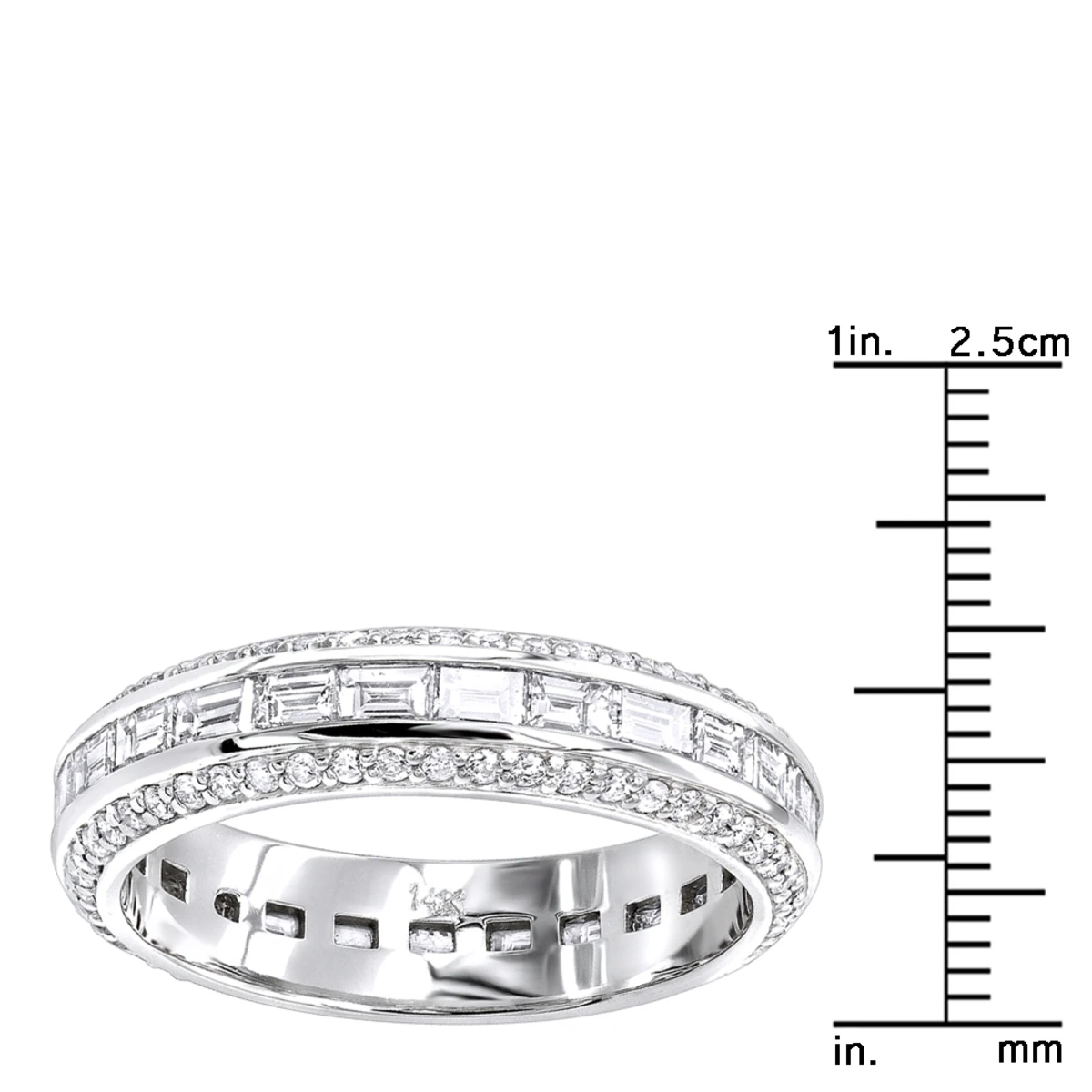 14K White Gold Diamond Eternity Ring 2.50ct 7 14K White Gold Diamond Eternity Ring 2.50ct - Image 5