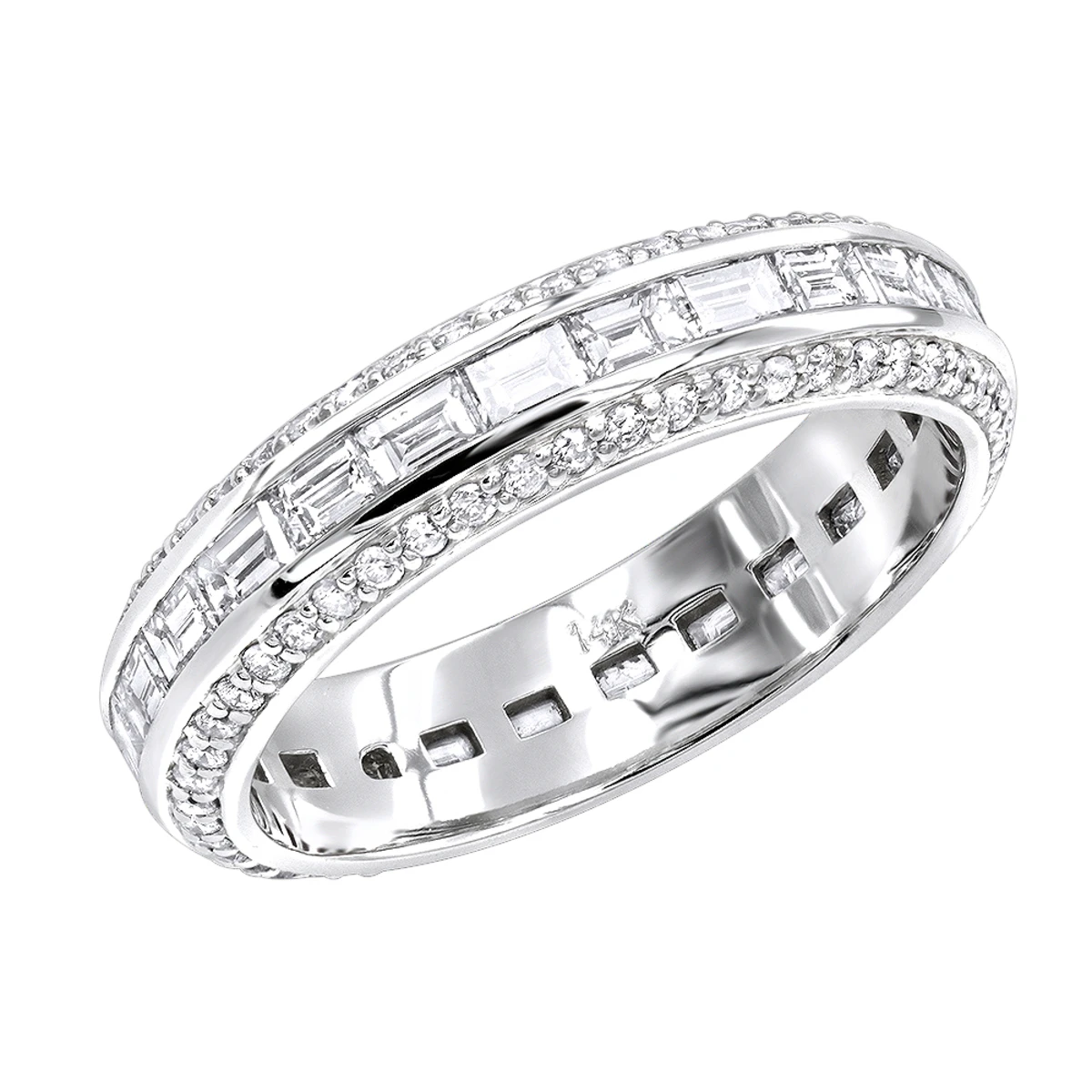 14K White Gold Diamond Eternity Ring 2.50ct 3 14K White Gold Diamond Eternity Ring 2.50ct