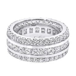 14K White Gold Round And Princess Cut Diamond Eternity Ring 10mm Wide 5.68ct -Its Hot Jewelry Shop 14k gold diamond eternity ring 568ct p 24929 backwh