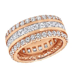 14K White Gold Round And Princess Cut Diamond Eternity Ring 10mm Wide 5.68ct -Its Hot Jewelry Shop 14k gold diamond eternity ring 568ct p 24929 ro