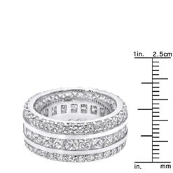 14K White Gold Round And Princess Cut Diamond Eternity Ring 10mm Wide 5.68ct -Its Hot Jewelry Shop 14k gold diamond eternity ring 568ct p 24929 rulerwh