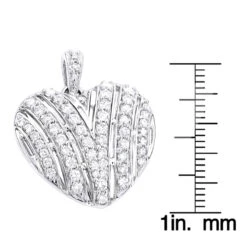14K White Gold Diamond Heart Pendant 1.15ct -Its Hot Jewelry Shop 14k gold diamond heart pendant 115ct p 35836 rulerwh