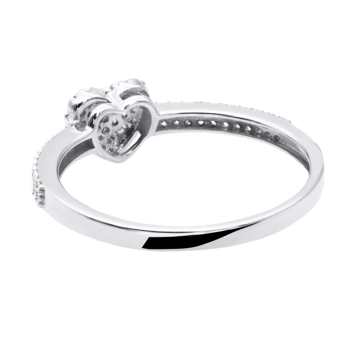 14K White Gold Diamond Heart Ring 0.25ct 6 14K White Gold Diamond Heart Ring 0.25ct - Image 4