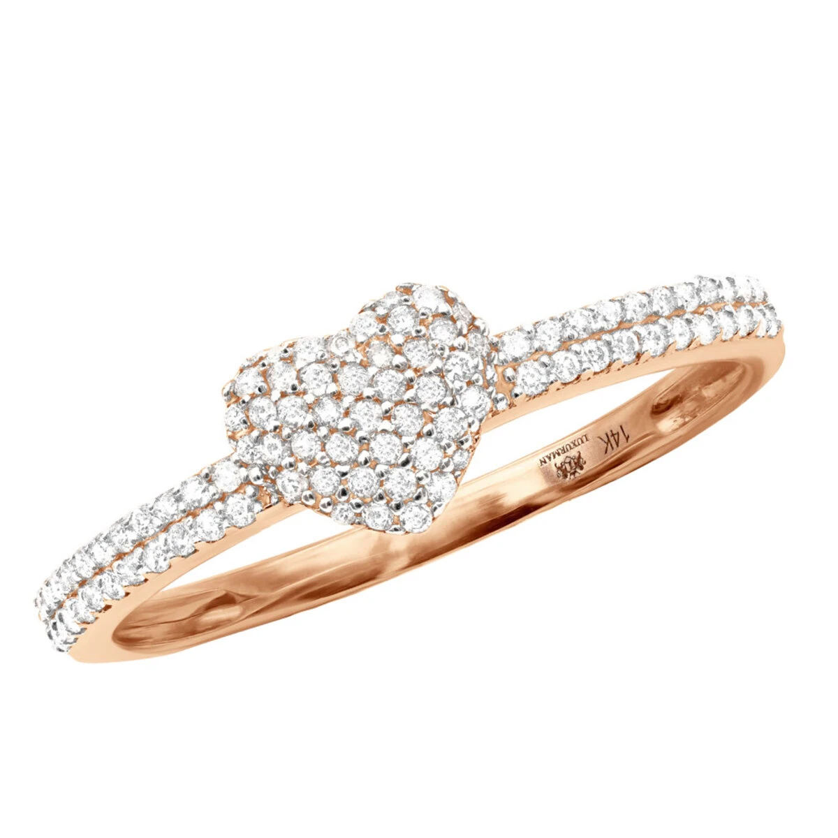 14K White Gold Diamond Heart Ring 0.25ct 5 14K White Gold Diamond Heart Ring 0.25ct - Image 3