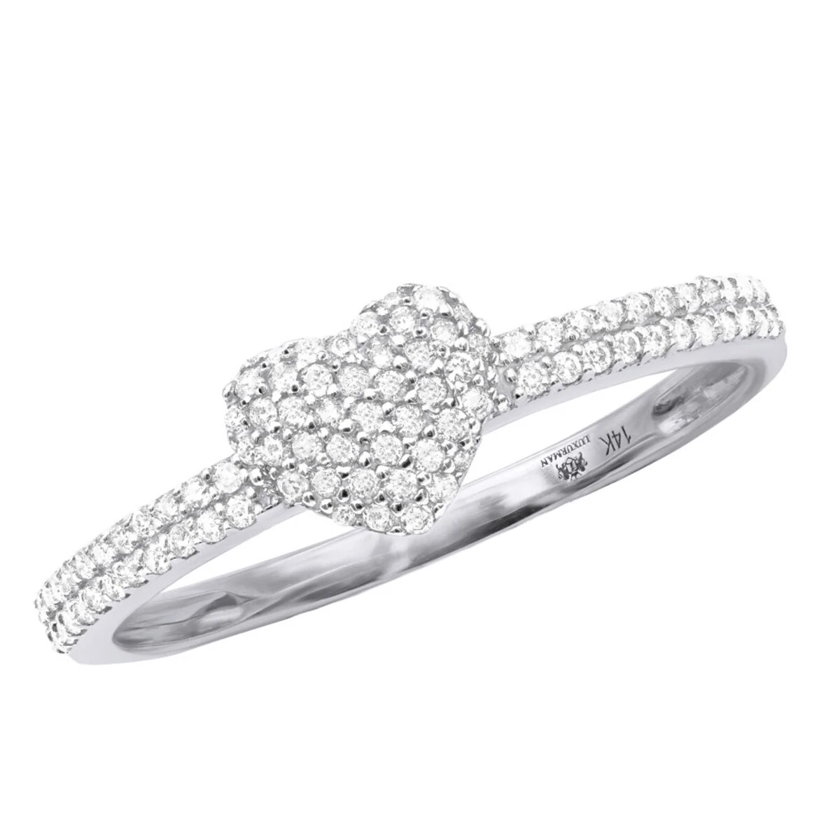 14K White Gold Diamond Heart Ring 0.25ct 3 14K White Gold Diamond Heart Ring 0.25ct