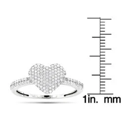 14K White Gold Diamond Heart Ring For Women 0.39ct -Its Hot Jewelry Shop 14k gold diamond heart ring 039ct p 42967 ruler