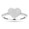 14K White Gold Diamond Heart Ring For Women 0.39ct