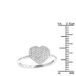 Real Diamond Heart Ring For Women 14K White Gold 0.33ct -Its Hot Jewelry Shop 14k gold diamond heart ring 046ct p 42944 rulerwh