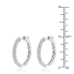 14K White Gold Diamond Hoop Earrings 1.75ct 12 14K White Gold Diamond Hoop Earrings 1.75ct -Its Hot Jewelry Shop 14k gold diamond hoop earrings 175ct p 40964 rulerwh