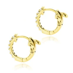 14K Yellow Gold Diamond Huggie Earrings 0.21ct -Its Hot Jewelry Shop 14k gold diamond huggie earrings 021ct p 40637 backye