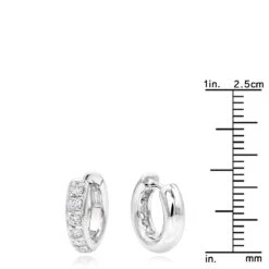 14K White Gold Diamond Huggie Earrings Hoops 1/2ct -Its Hot Jewelry Shop 14k gold diamond huggie earrings hoops 047ct p 6036 rulerwh