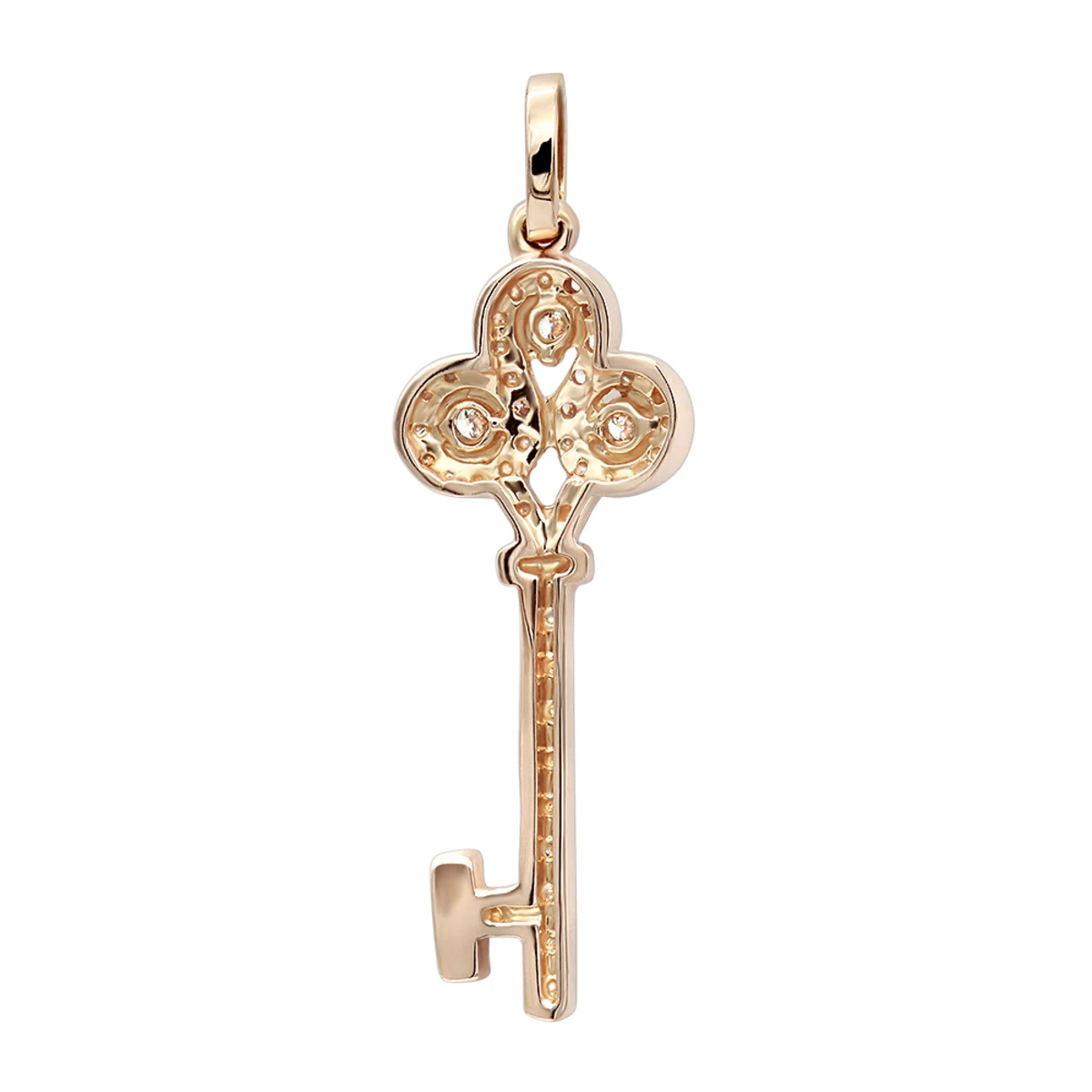 14K Yellow Gold Diamond Key Pendant 0.83ct 6 14K Yellow Gold Diamond Key Pendant 0.83ct - Image 4