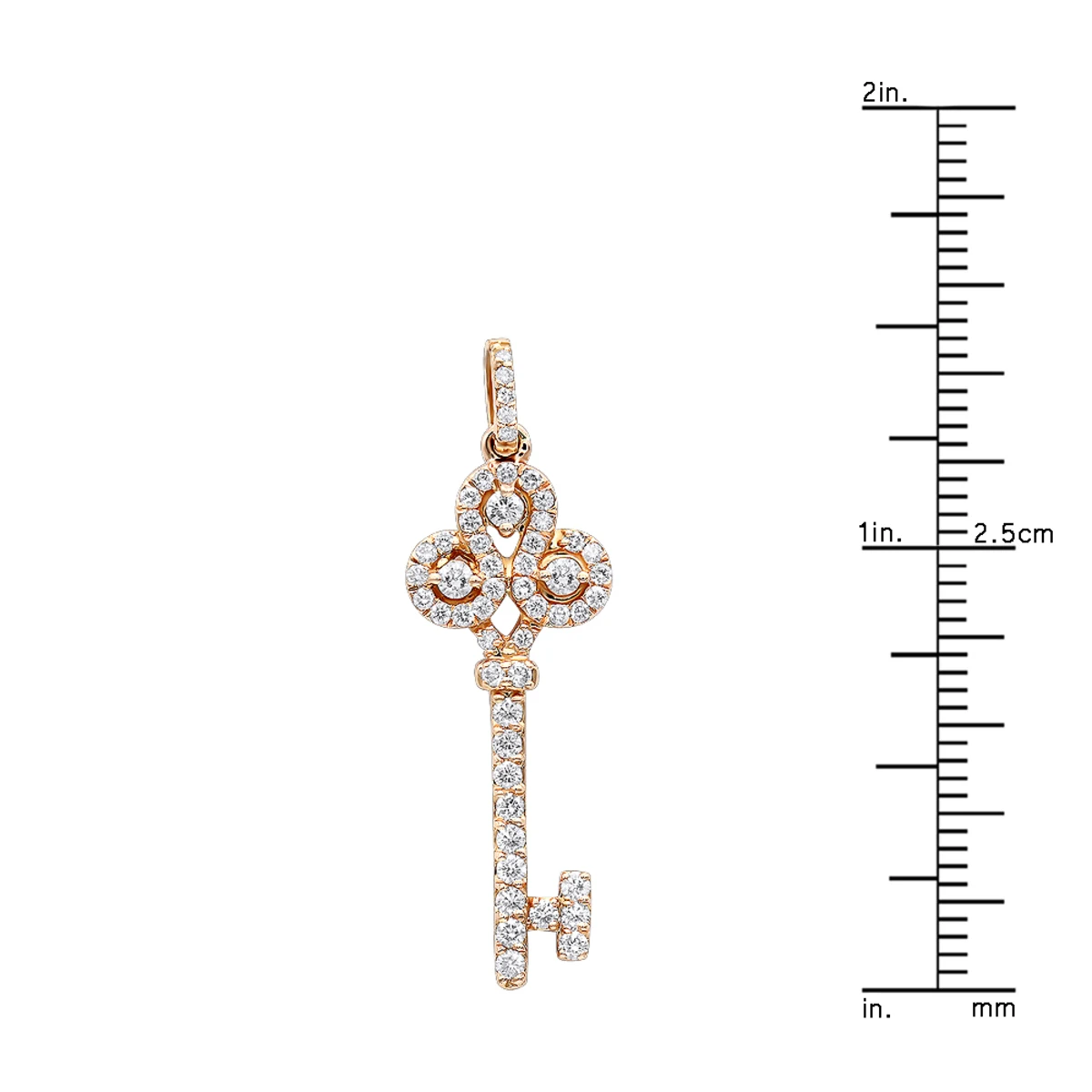 14K Yellow Gold Diamond Key Pendant 0.83ct 8 14K Yellow Gold Diamond Key Pendant 0.83ct - Image 6