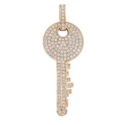 14K Yellow Gold Diamond Key Pendant For Men And Women 2.15 Carats 10 14K Yellow Gold Diamond Key Pendant For Men And Women 2.15 Carats -Its Hot Jewelry Shop 14k gold diamond key pendant for men and women 215 carats 804036 ro