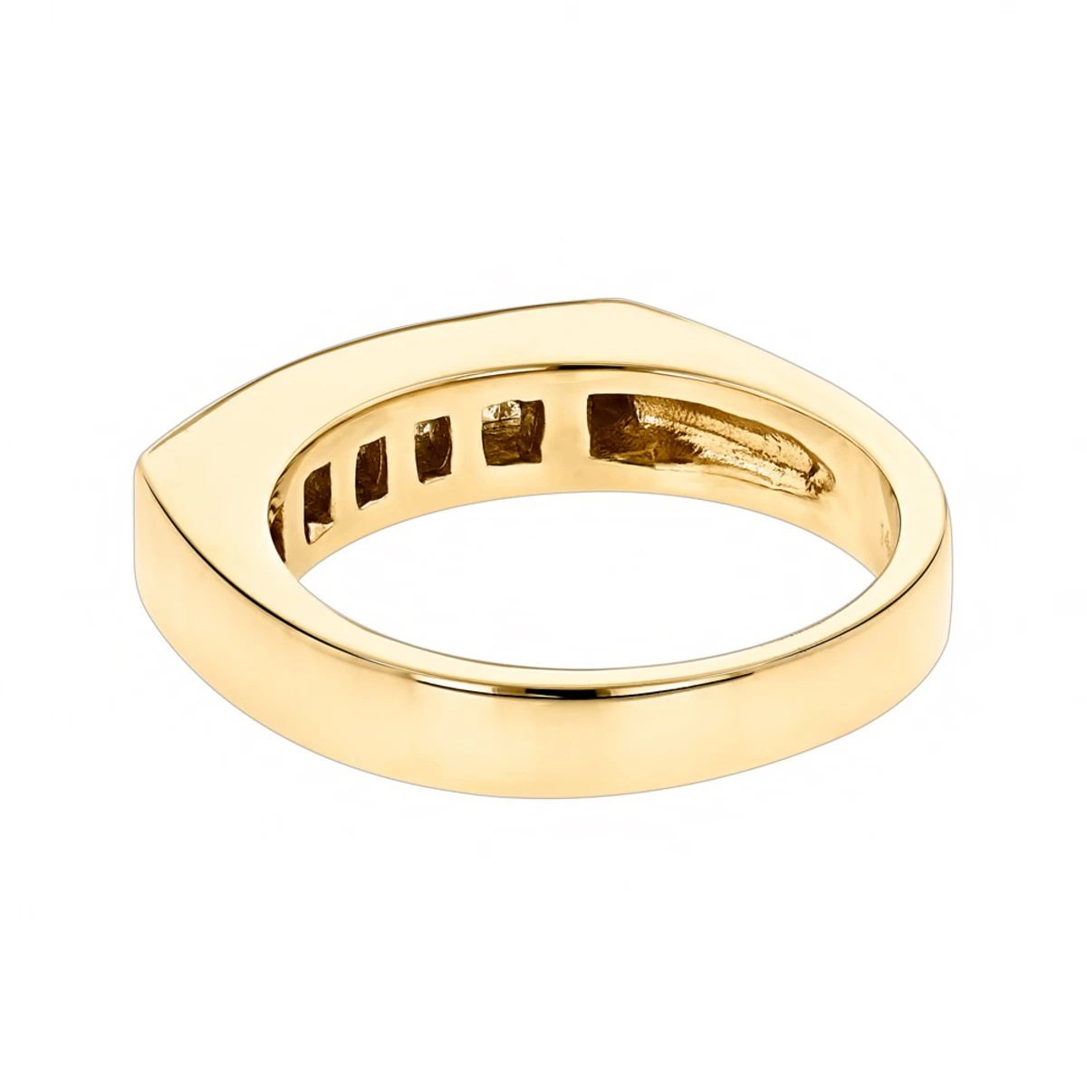 14K Yellow Gold Diamond Men's Wedding Band 0.60ct 4.5mm 6 14K Yellow Gold Diamond Men's Wedding Band 0.60ct 4.5mm - Image 4