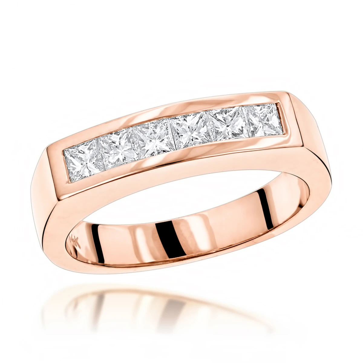 14K Yellow Gold Diamond Men's Wedding Band 0.60ct 4.5mm 5 14K Yellow Gold Diamond Men's Wedding Band 0.60ct 4.5mm - Image 3